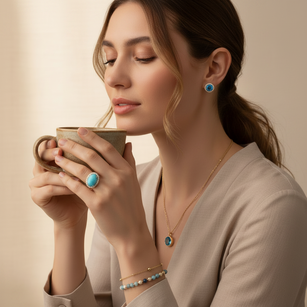 Blue Opal Vintage Ring