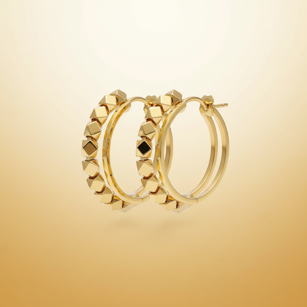 Cubic Gold Earrings