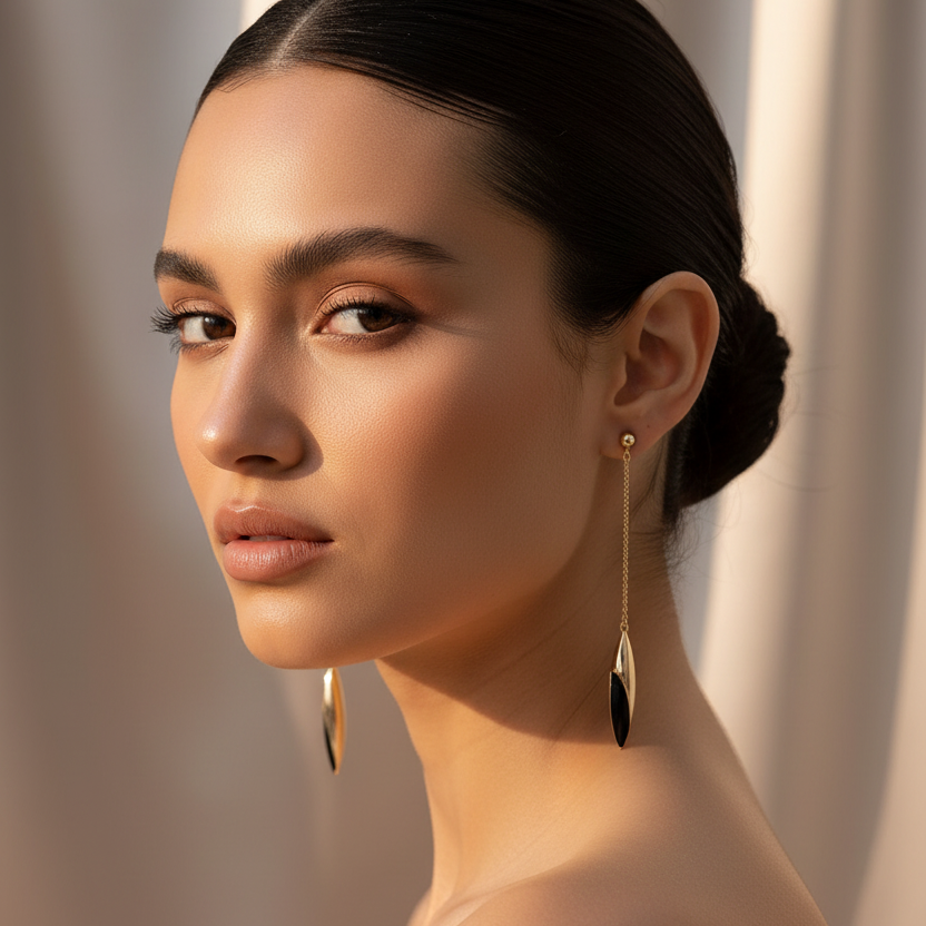 Black Gold-Plated Earrings