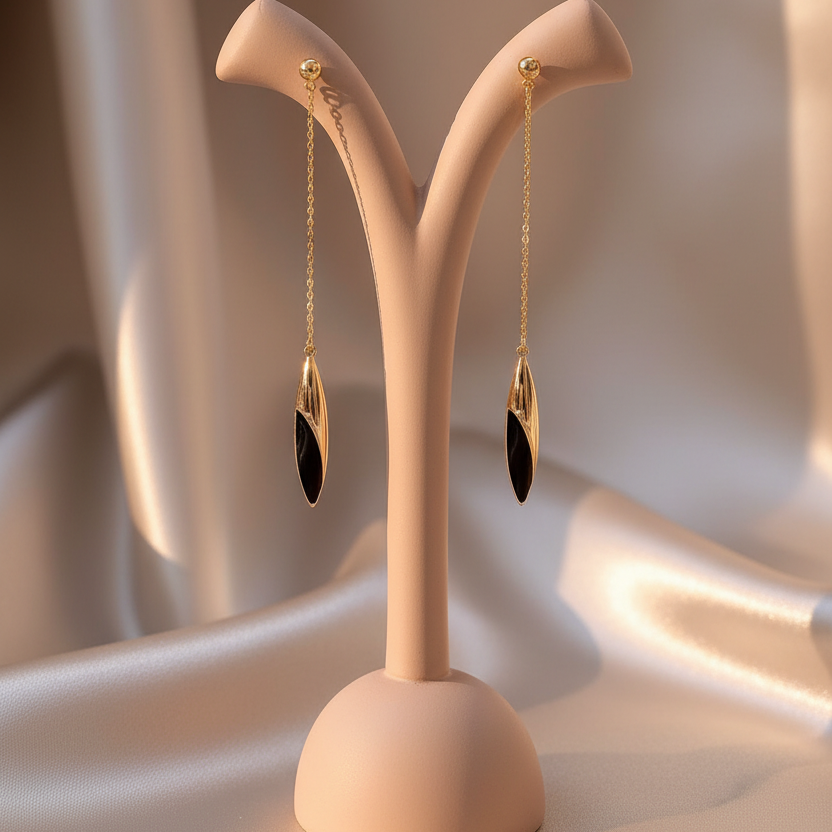 Black Gold-Plated Earrings