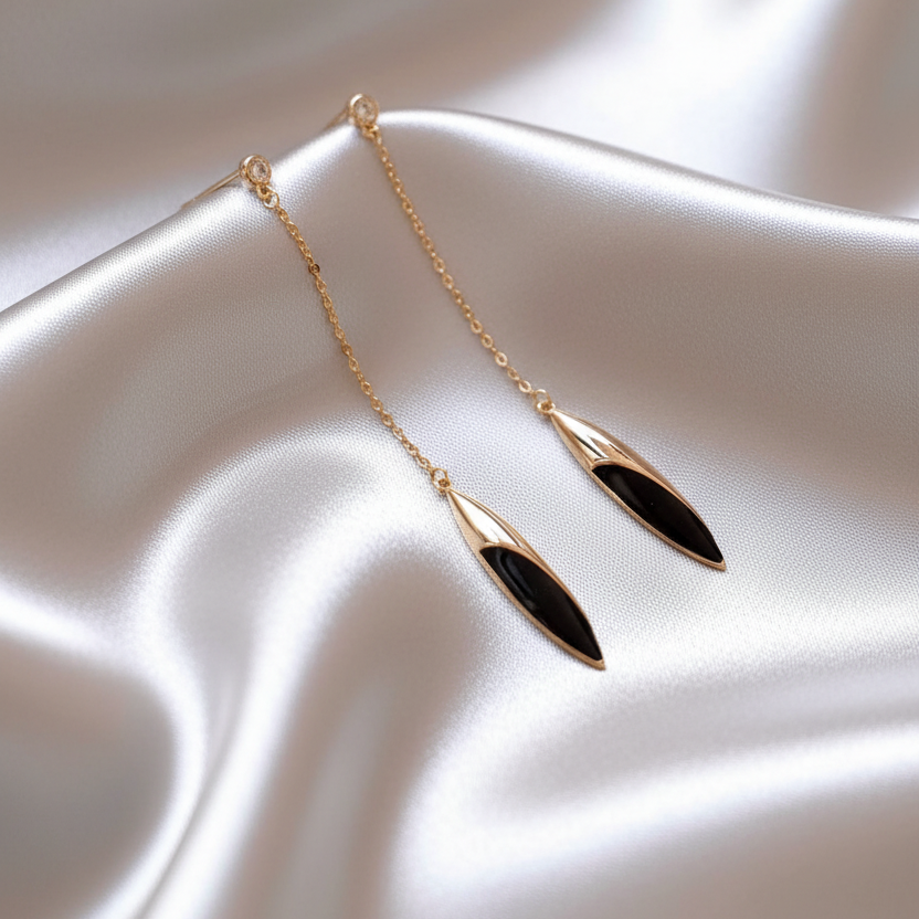 Black Gold-Plated Earrings