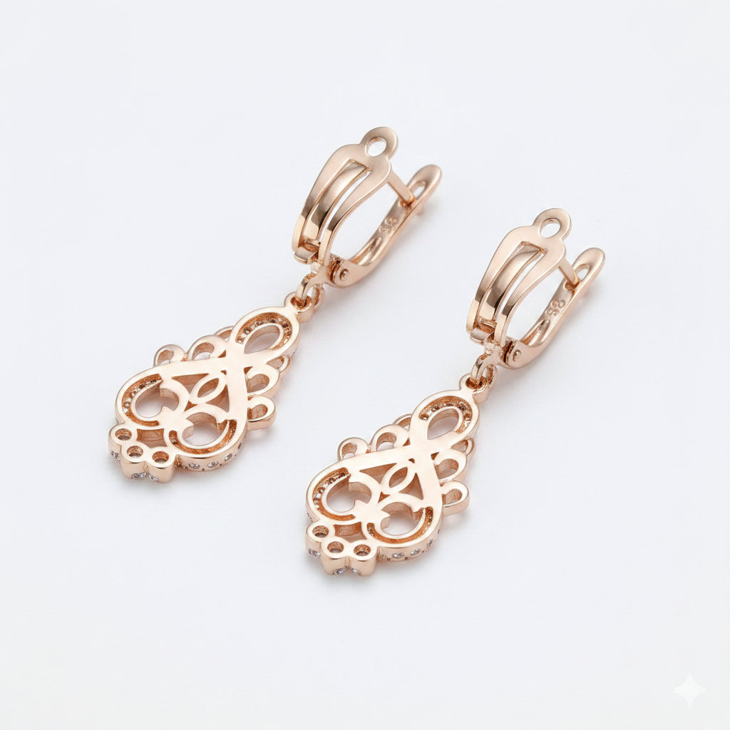 Elf Earrings with Zirconia in Gold