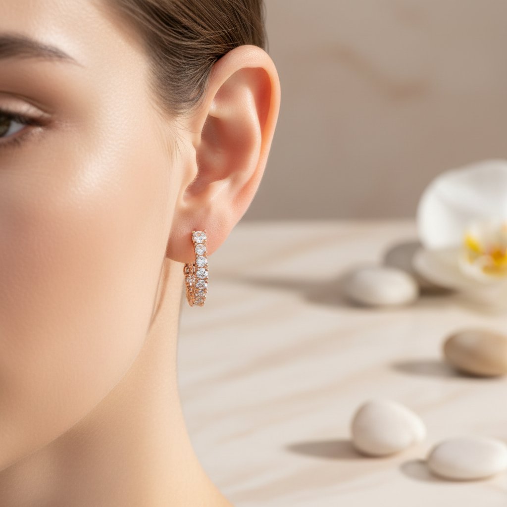 Rounded Zirconia Earrings