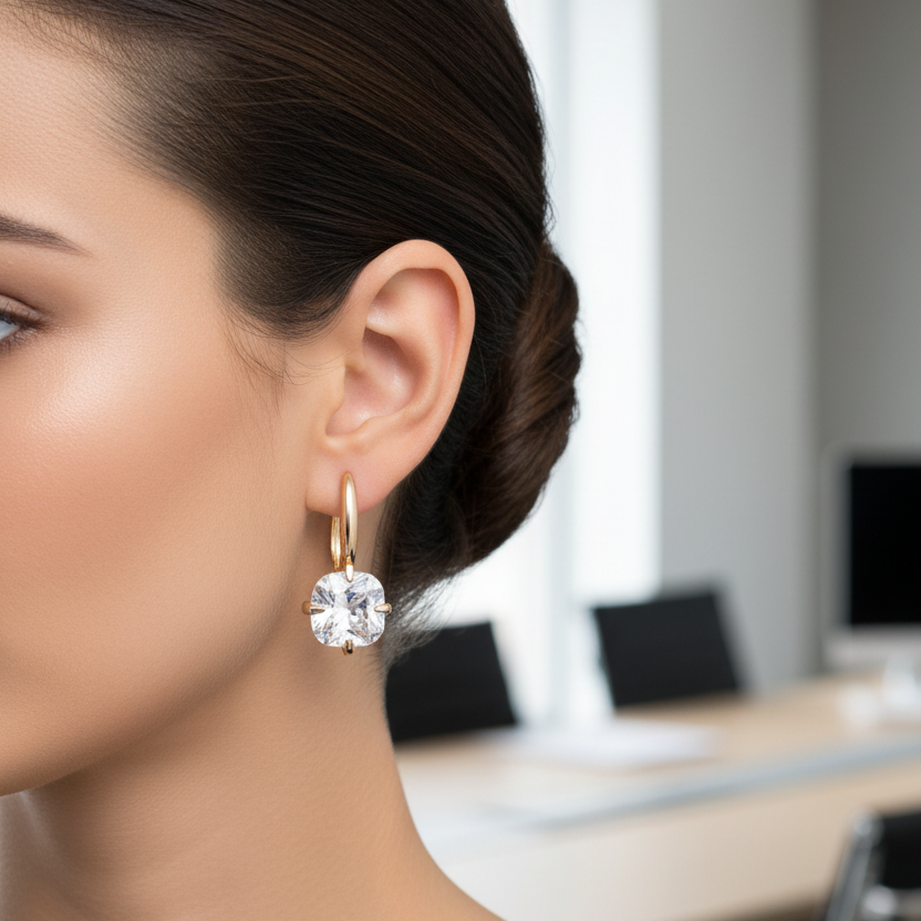 White Zirconia Earrings