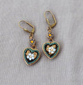 Vintage Heart Flower Earrings