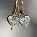 Vintage Crystal Heart Glass Earrings