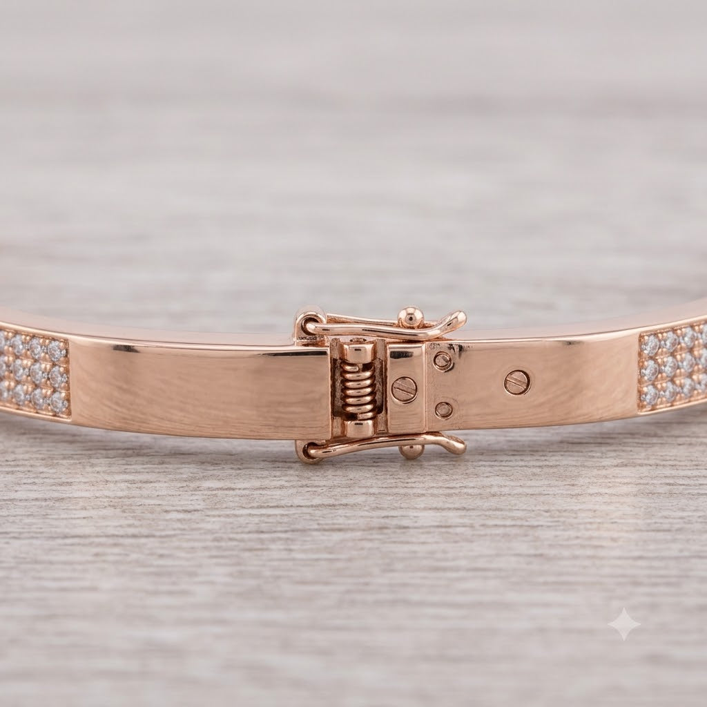 Rose Gold Zirconia Bangle