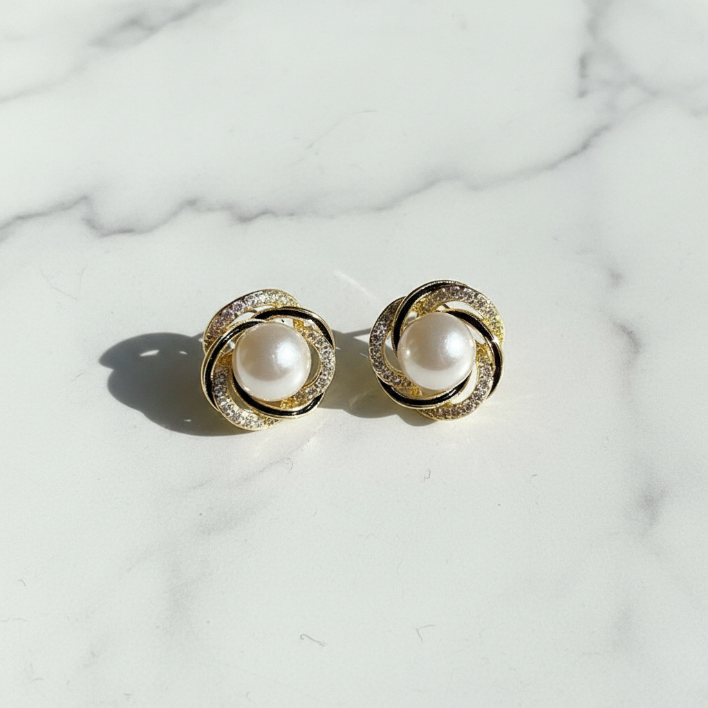 Gold-Plated Sphere Earrings