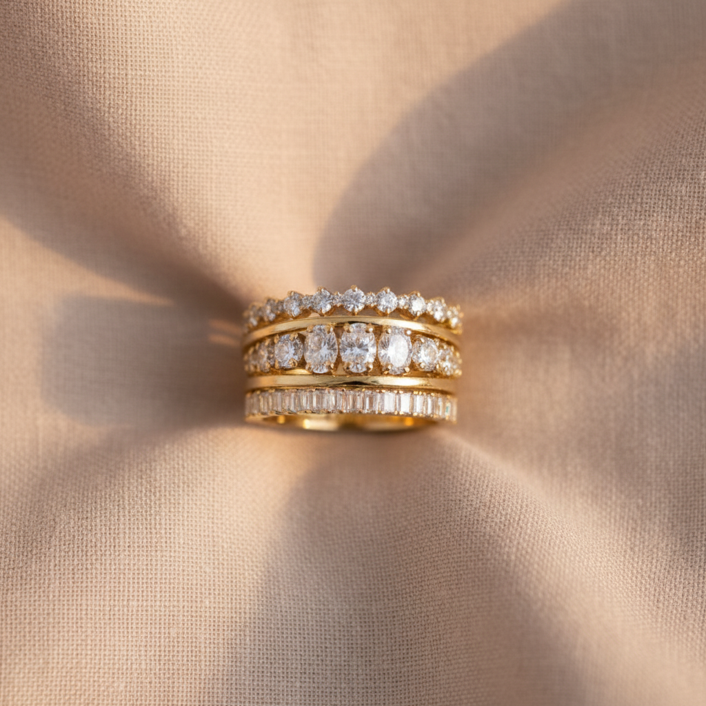 Vintage Zirconia Ring Set