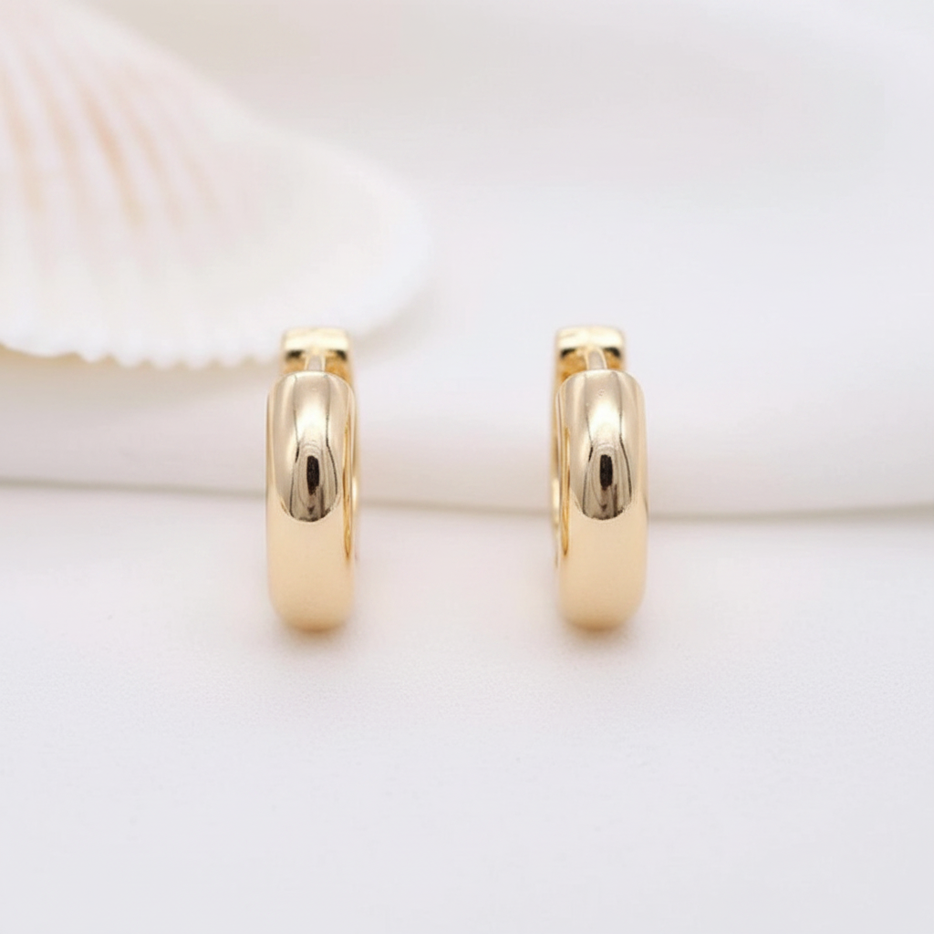 Minimalist Gold Huggie Hoop Earrings