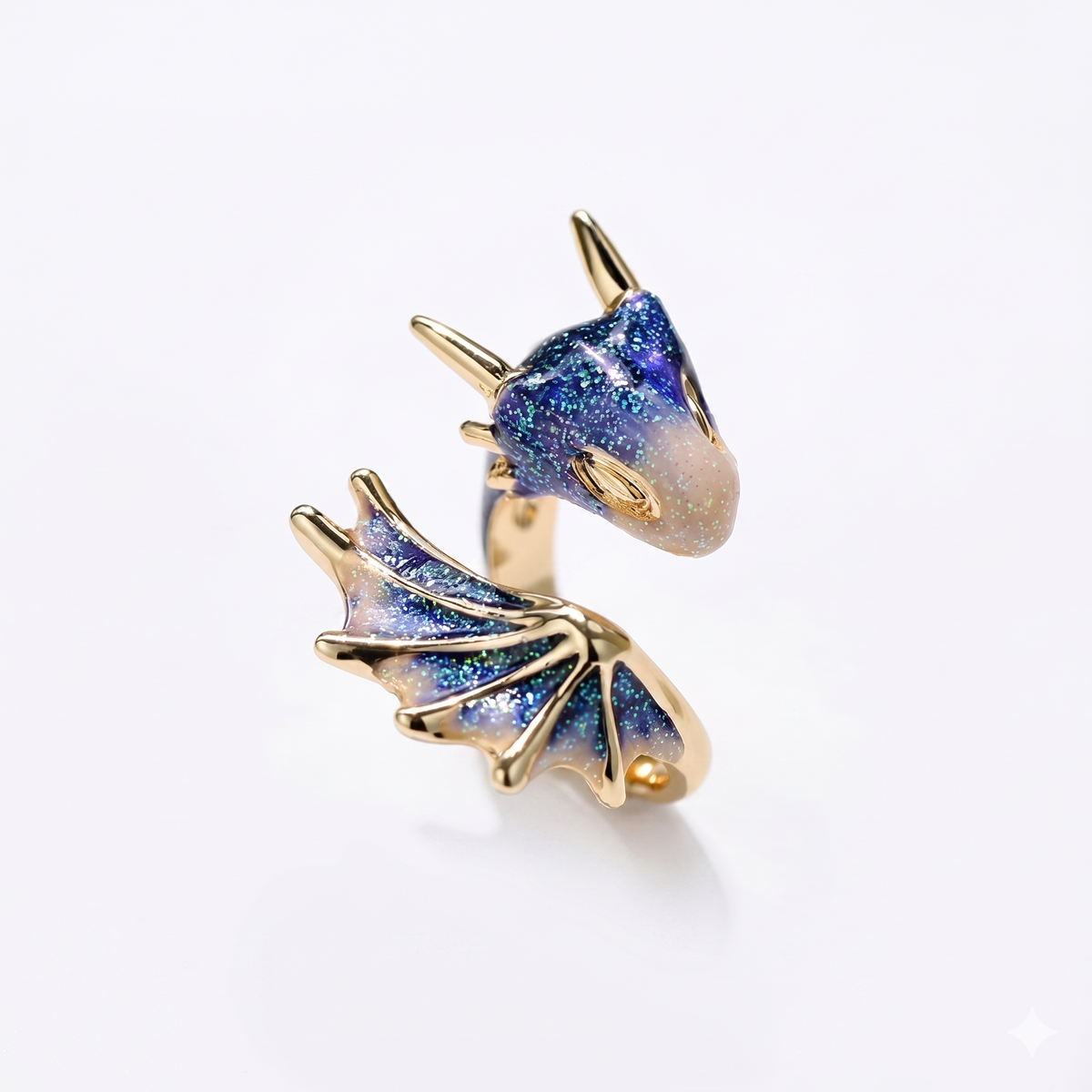 Adjustable Dragon Ring in Silver & Enamel