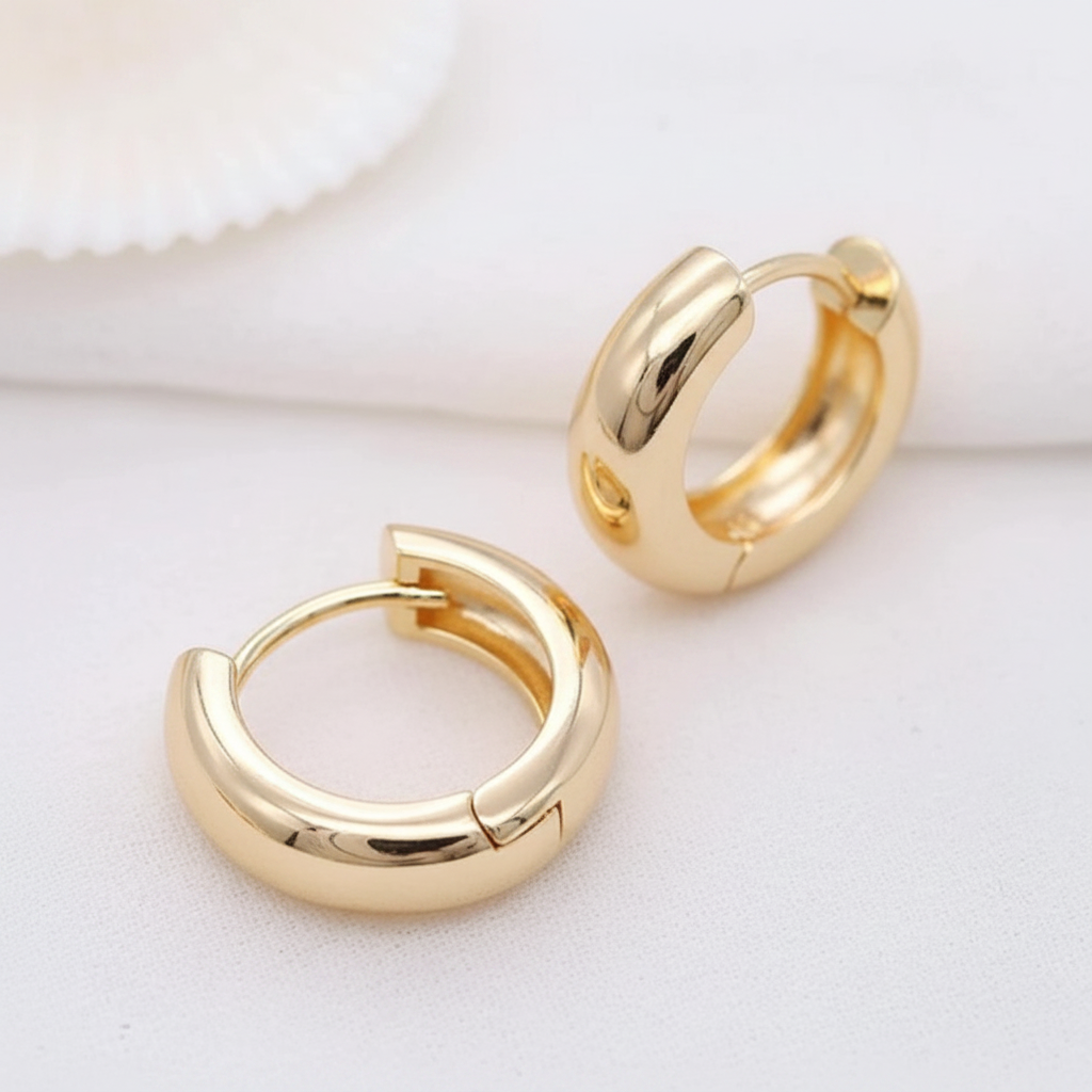 Minimalist Gold Huggie Hoop Earrings