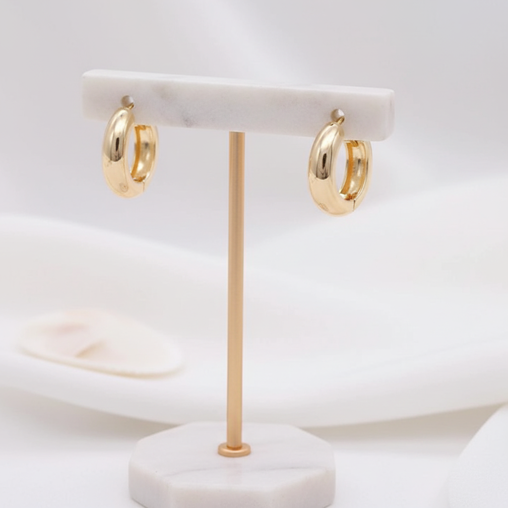 Minimalist Gold Huggie Hoop Earrings