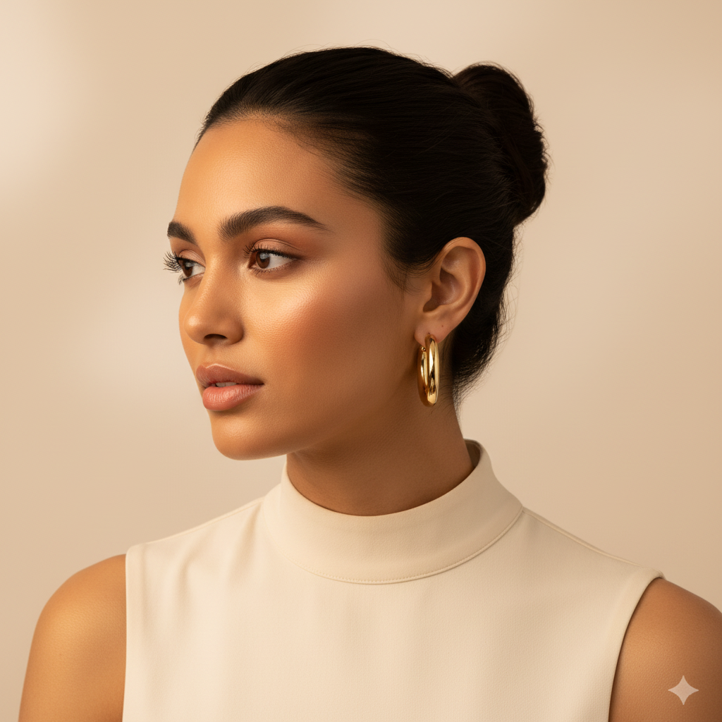 Large Classic Hoop Earrings in Gold