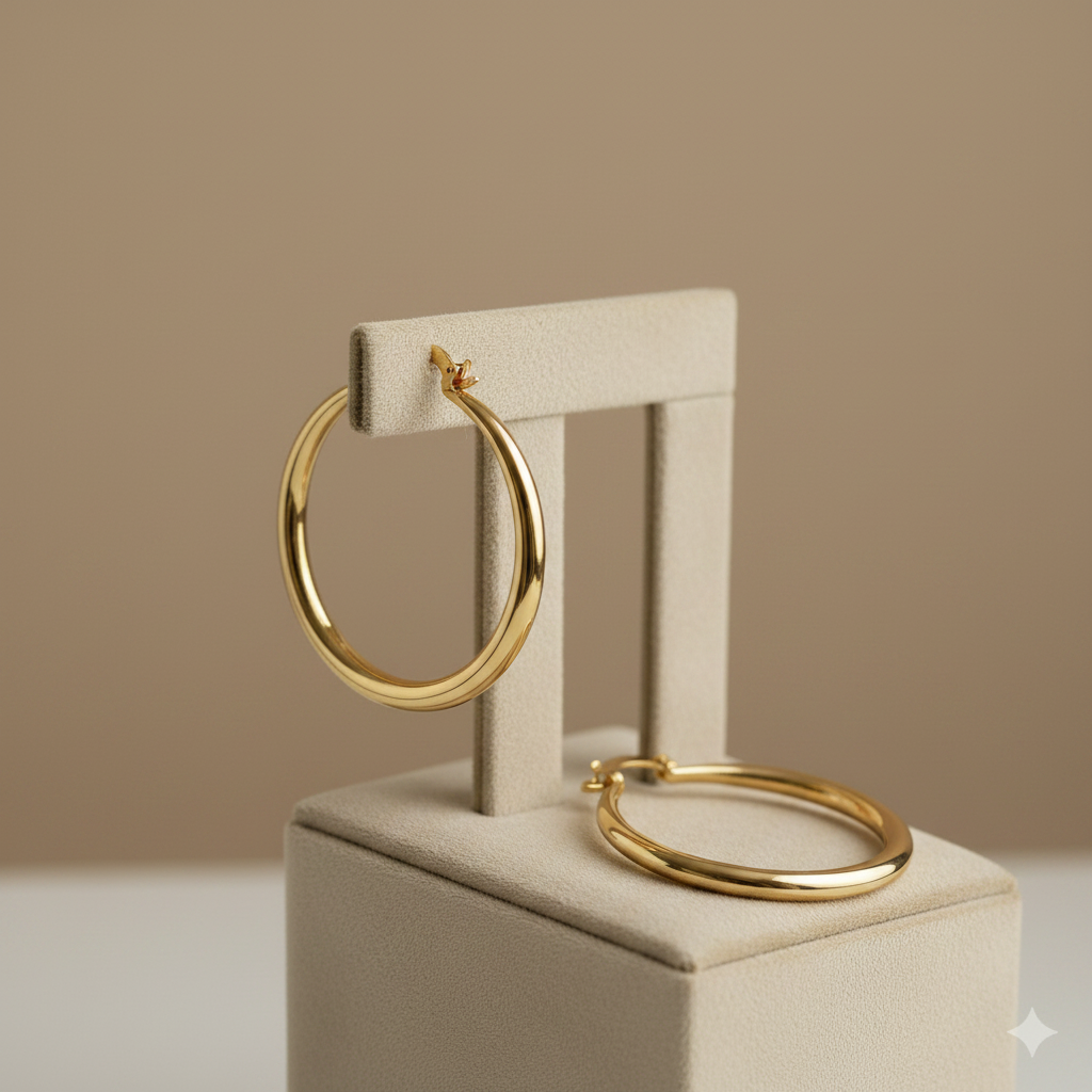 Large Classic Hoop Earrings in Gold