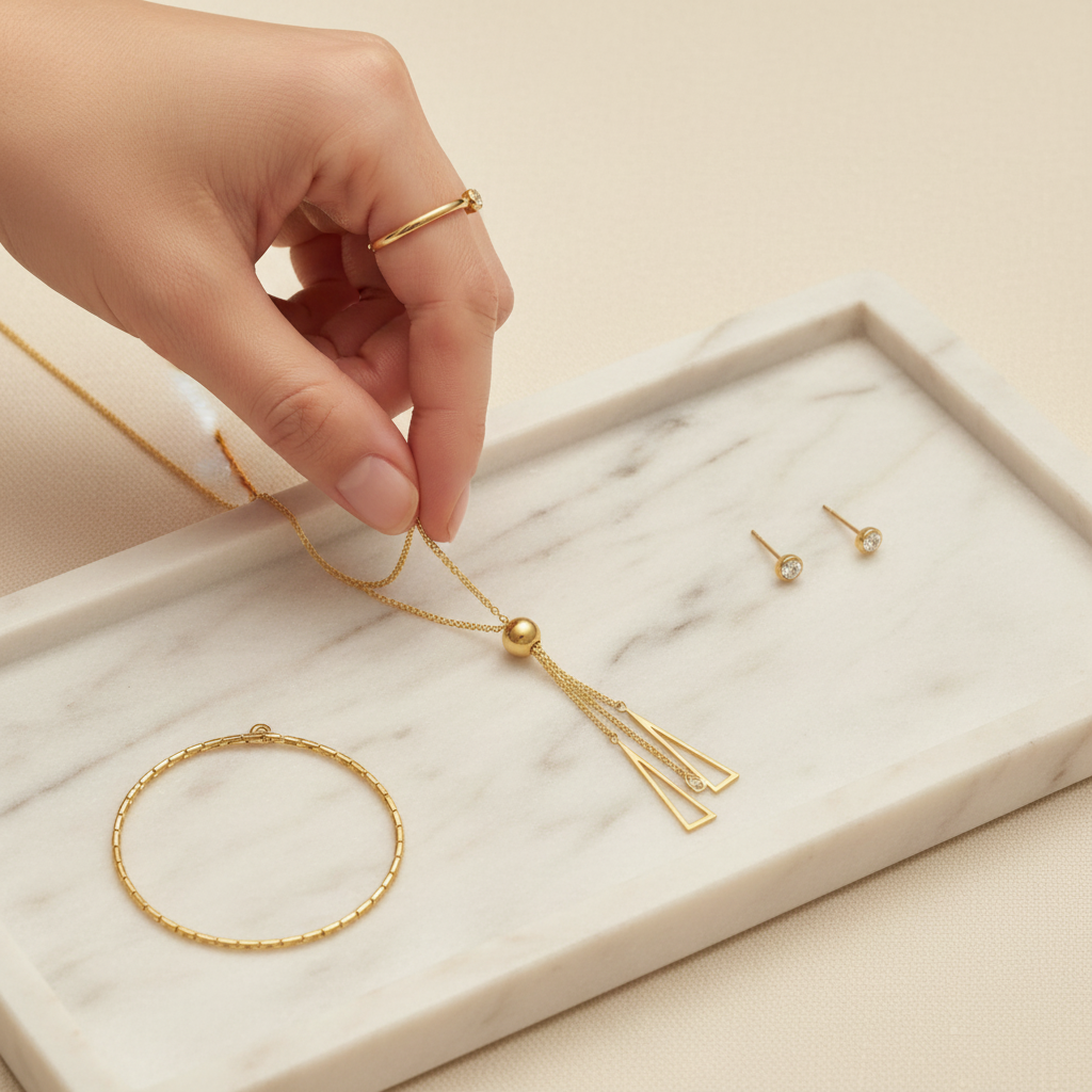 Gold Tassel Pendant Necklace