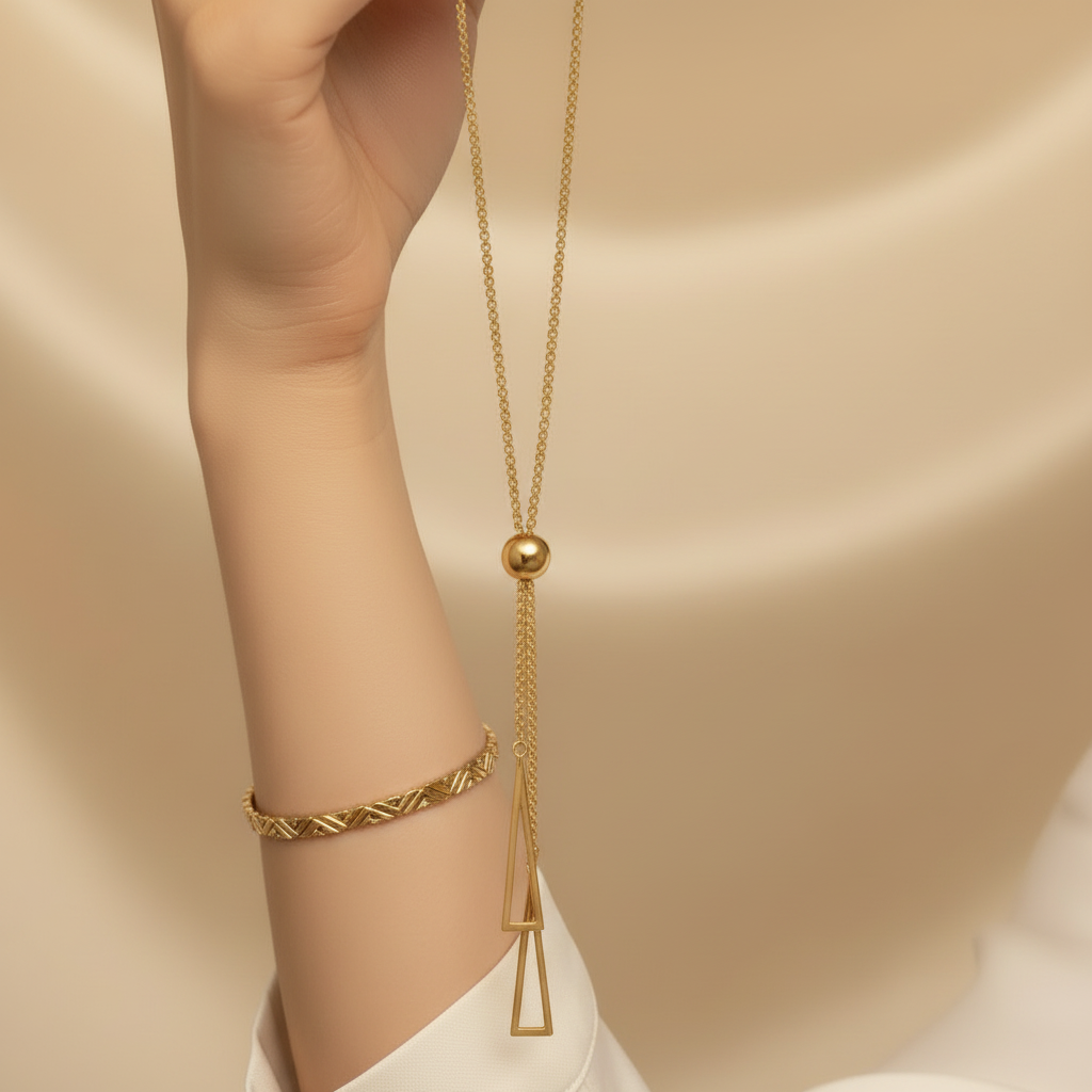 Gold Tassel Pendant Necklace