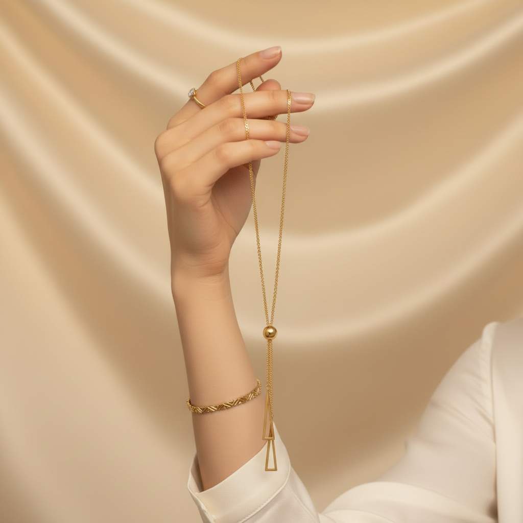 Gold Tassel Pendant Necklace