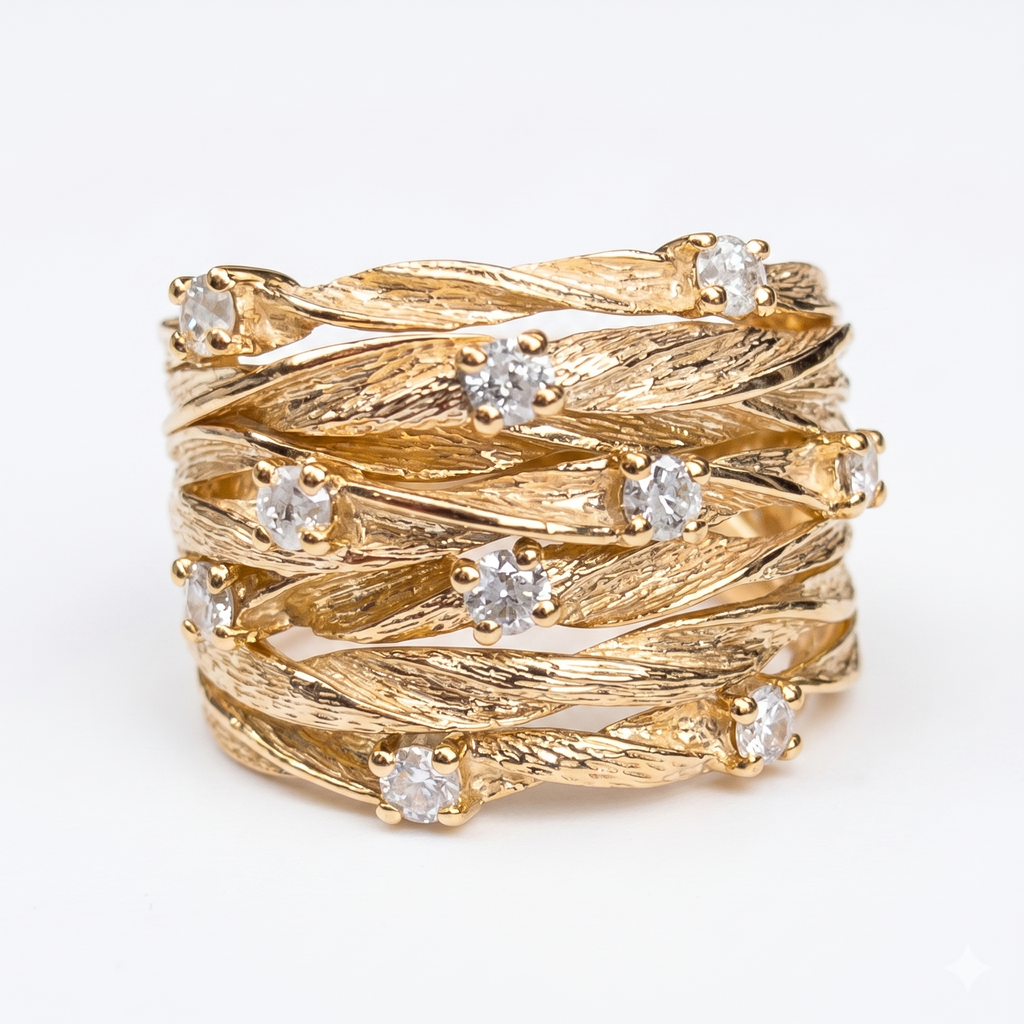 Twisted Wrap Ring in Gold, Vintage