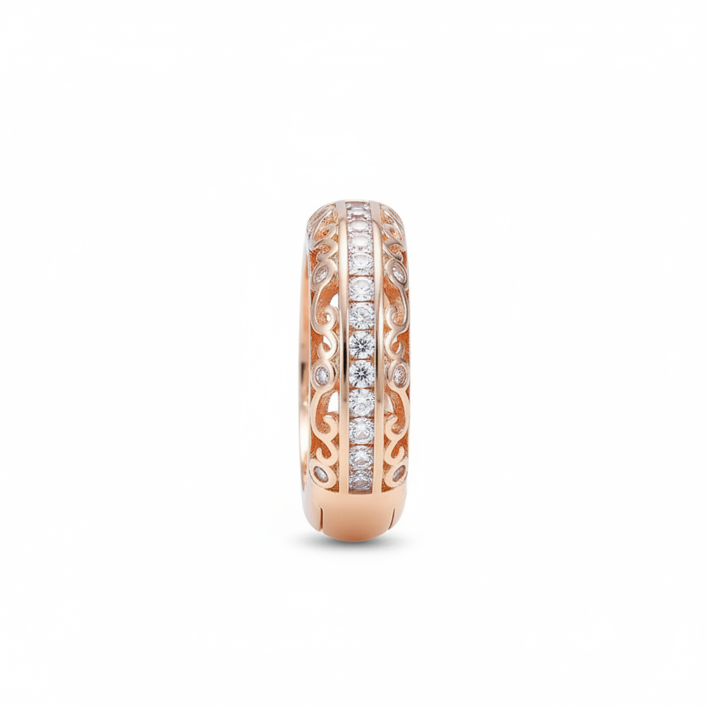 Golden Zirconia Hoop Earrings