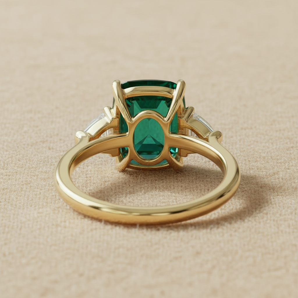 Green Zirconia Ring in Gold