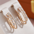 Gold Earrings with Zircon