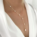 Vintage pendant pearl necklace on fine chain. By Sophi.