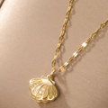 Shell Pearl Pendant Necklace in Silver