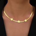 Triple Star Golden Necklace