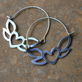 Vintage Silver Hollow Heart Earrings