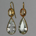 Vintage Green Glass Drop Earrings