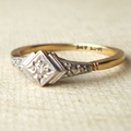 Vintage Glass Star Gold Ring