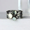 Vintage Moonstones Silver Ring