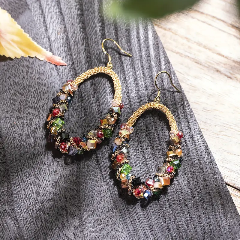 Vintage Colorful Hollow Earrings