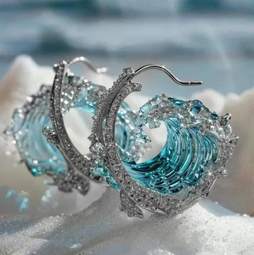 Ocean's Oath Wave Drop Earrings