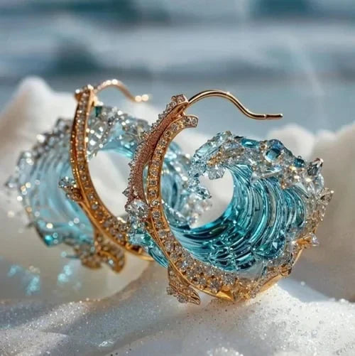 Ocean's Oath Wave Drop Earrings