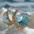 Ocean's Oath Wave Drop Earrings