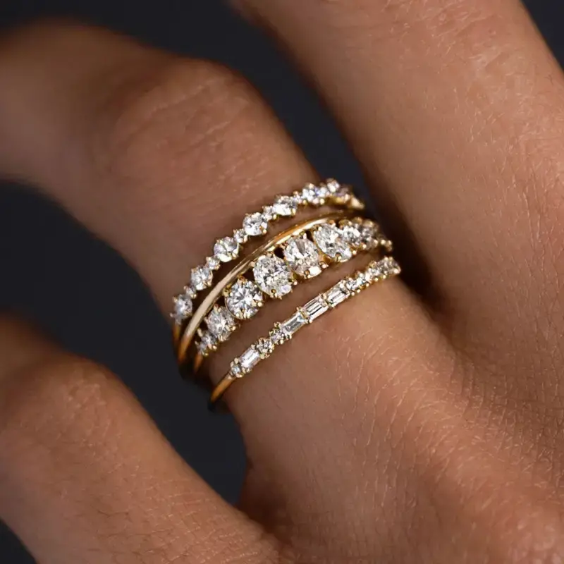 Vintage Zirconia Ring Set