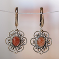 Vintage Orange Stone Earrings