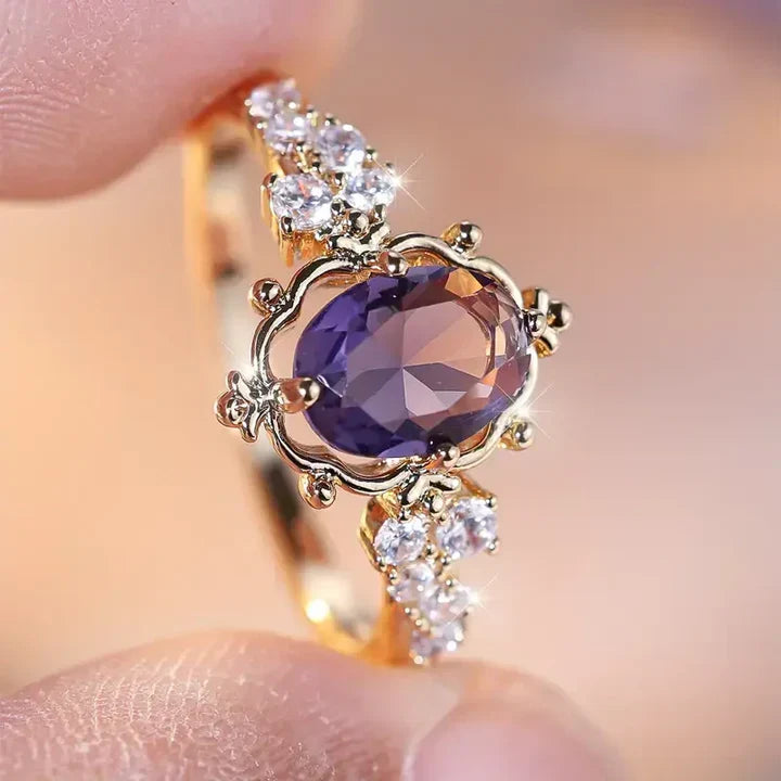 Violet Bright Gold Ring