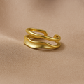 Golden Wavy Layer Ring