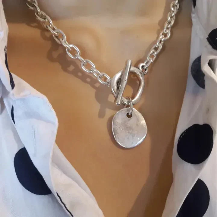 Silvered Plate Chain Necklace