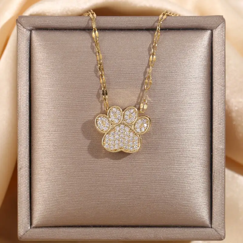 Bright Golden Paw Necklace