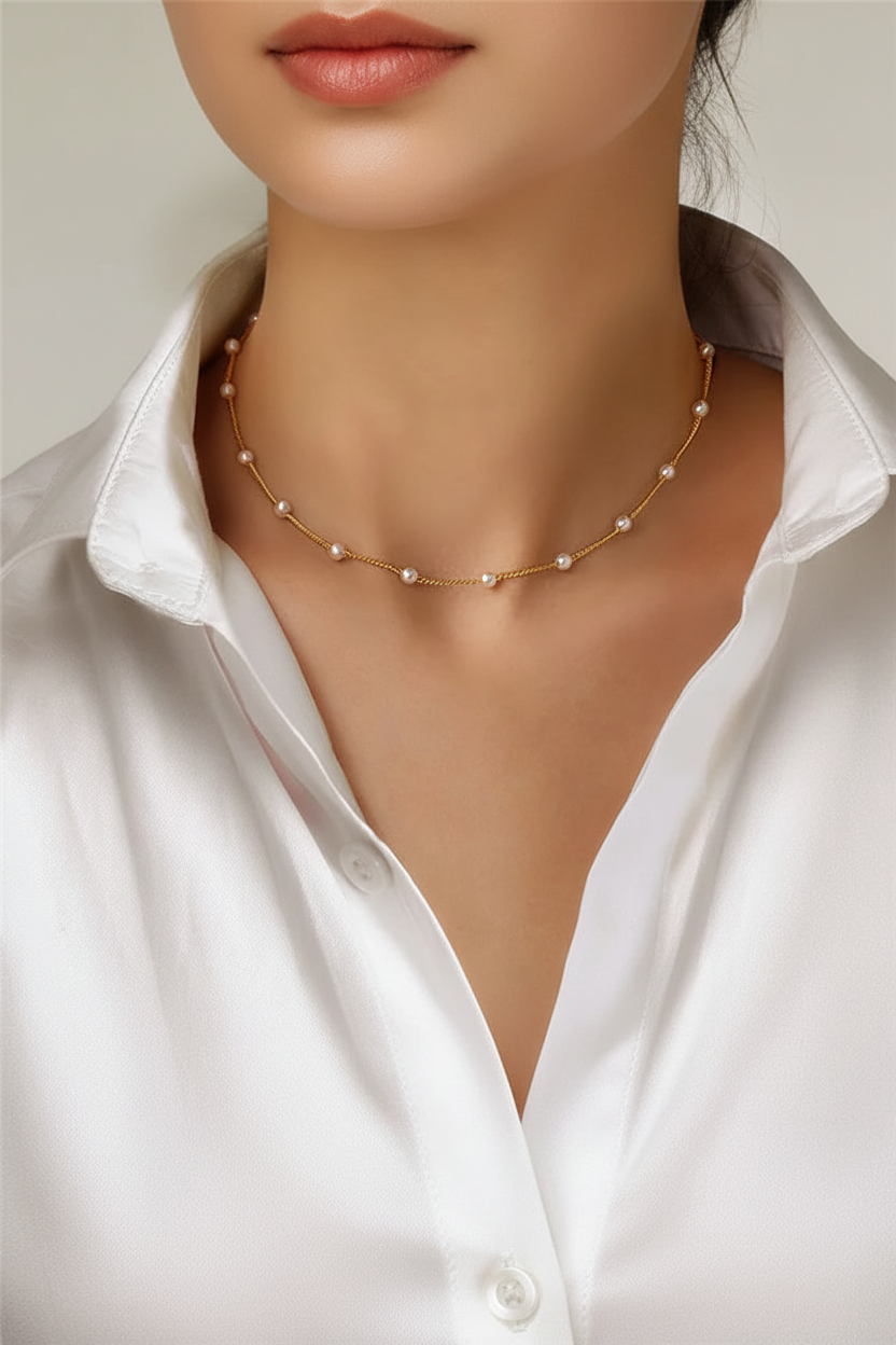 Pearl Necklace Worn