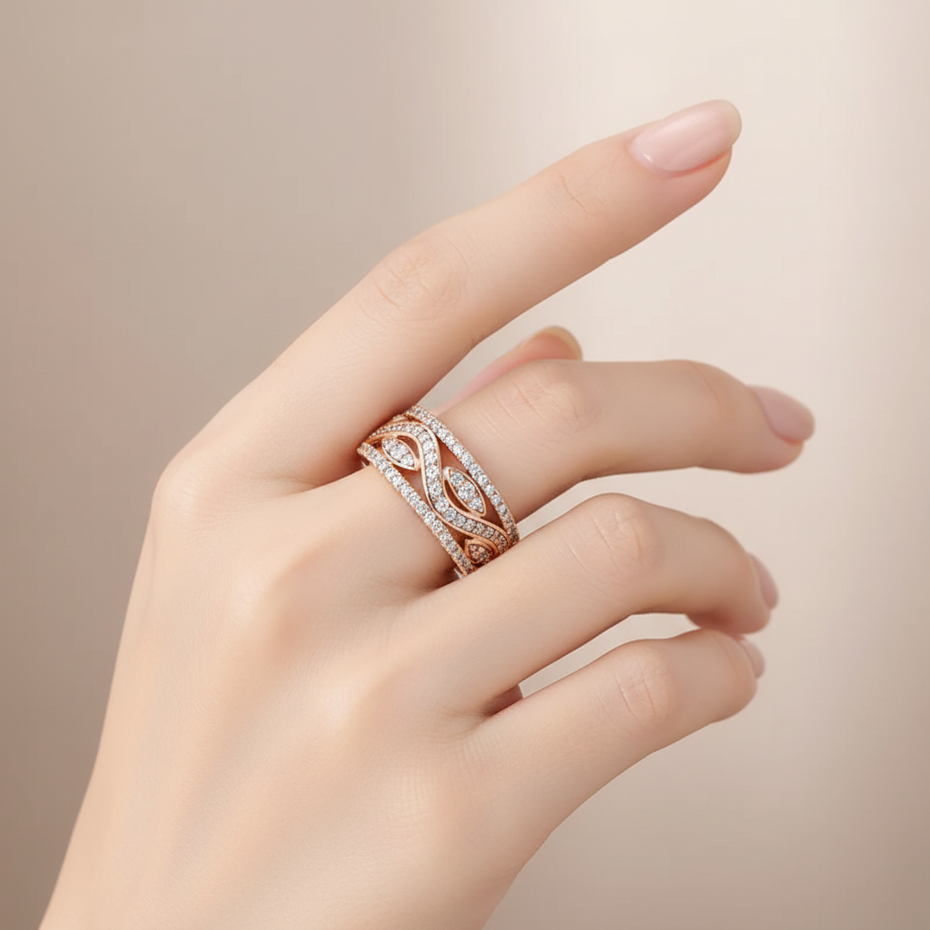 Woman wearing Elegant Zirconia Ring