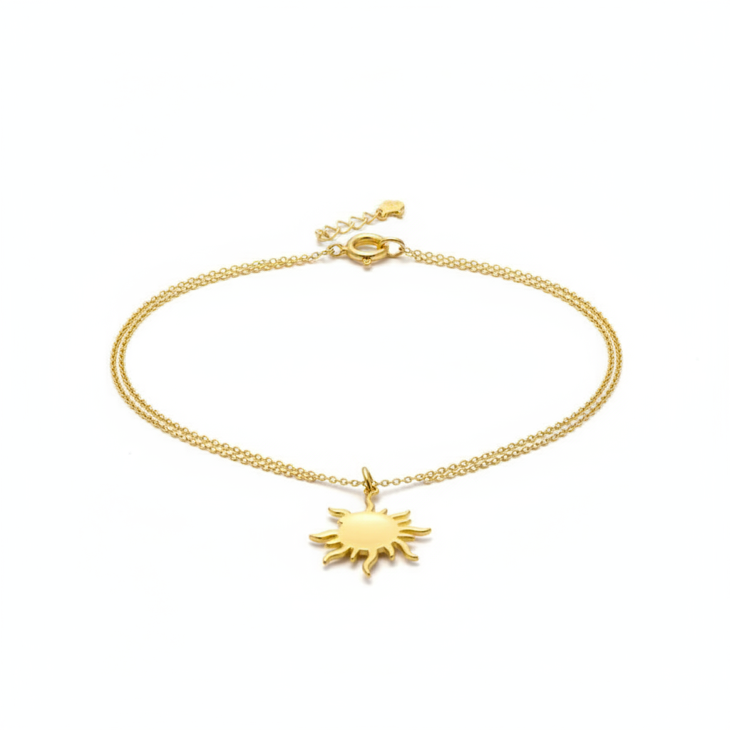 Gold Sun Necklace - Back View