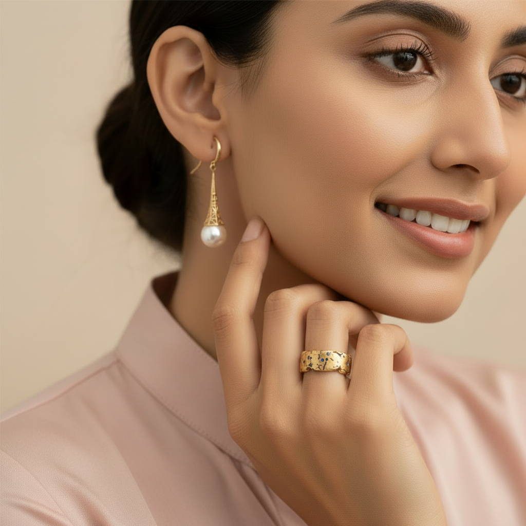 Vintage Gold and Pearl Drop Earrings