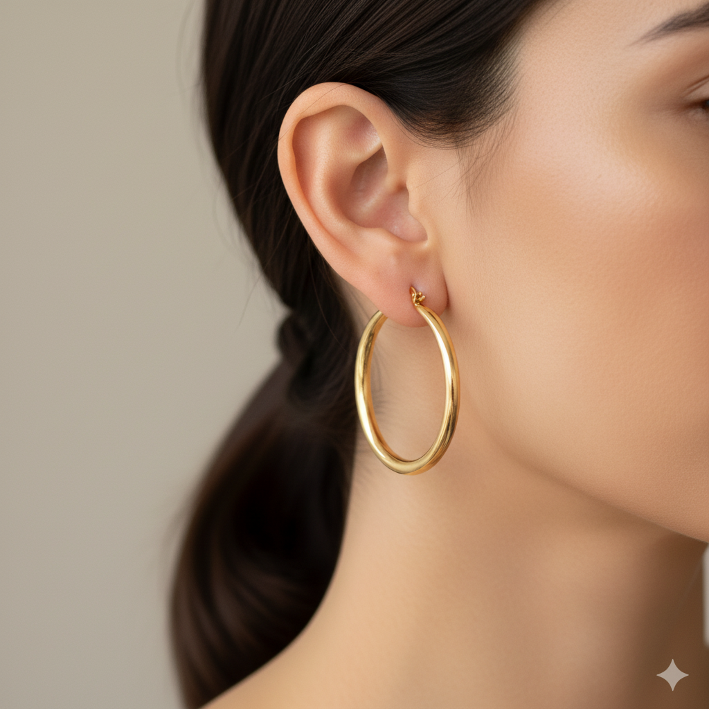 Large Classic Hoop Earrings in Gold