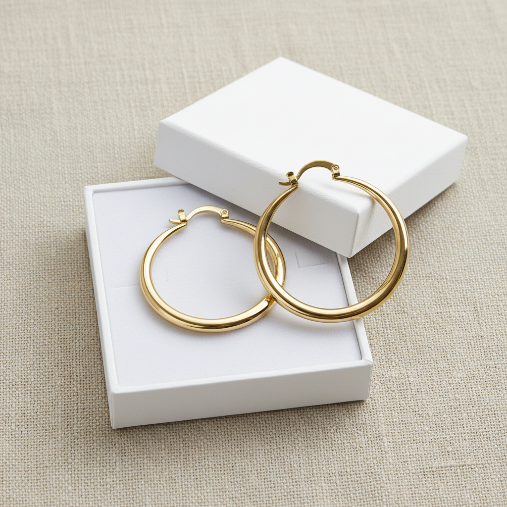 Large Classic Hoop Earrings in Gold