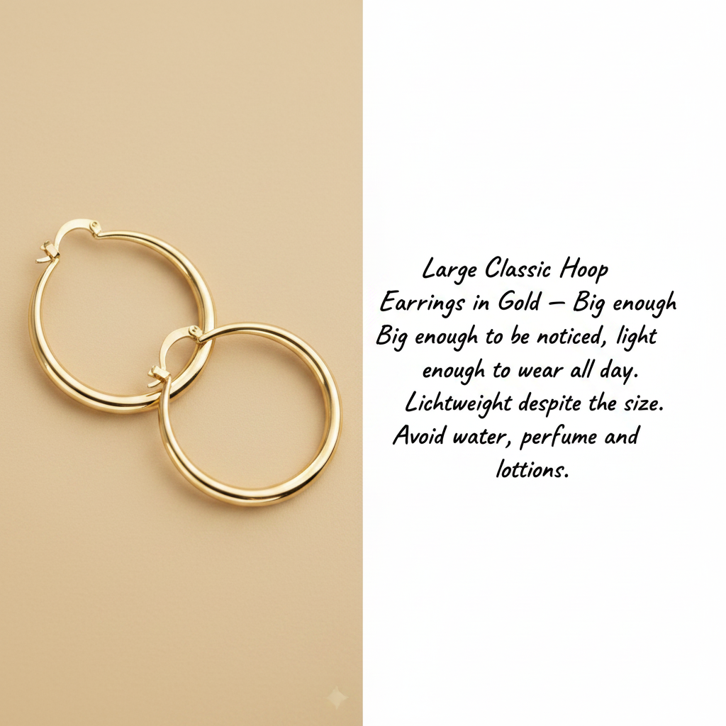 Large Classic Hoop Earrings in Gold